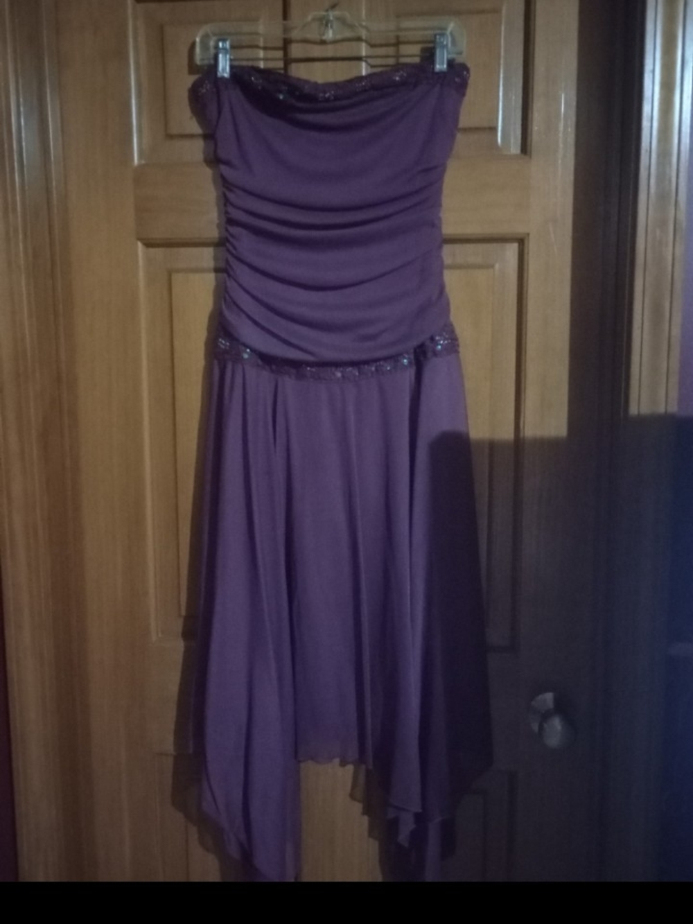 Studio Y Strapless Ruched Bodice Dress with Beaded Trim